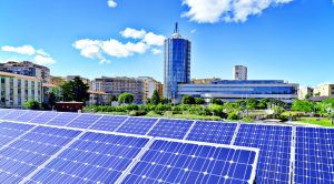 Solar panels in the city